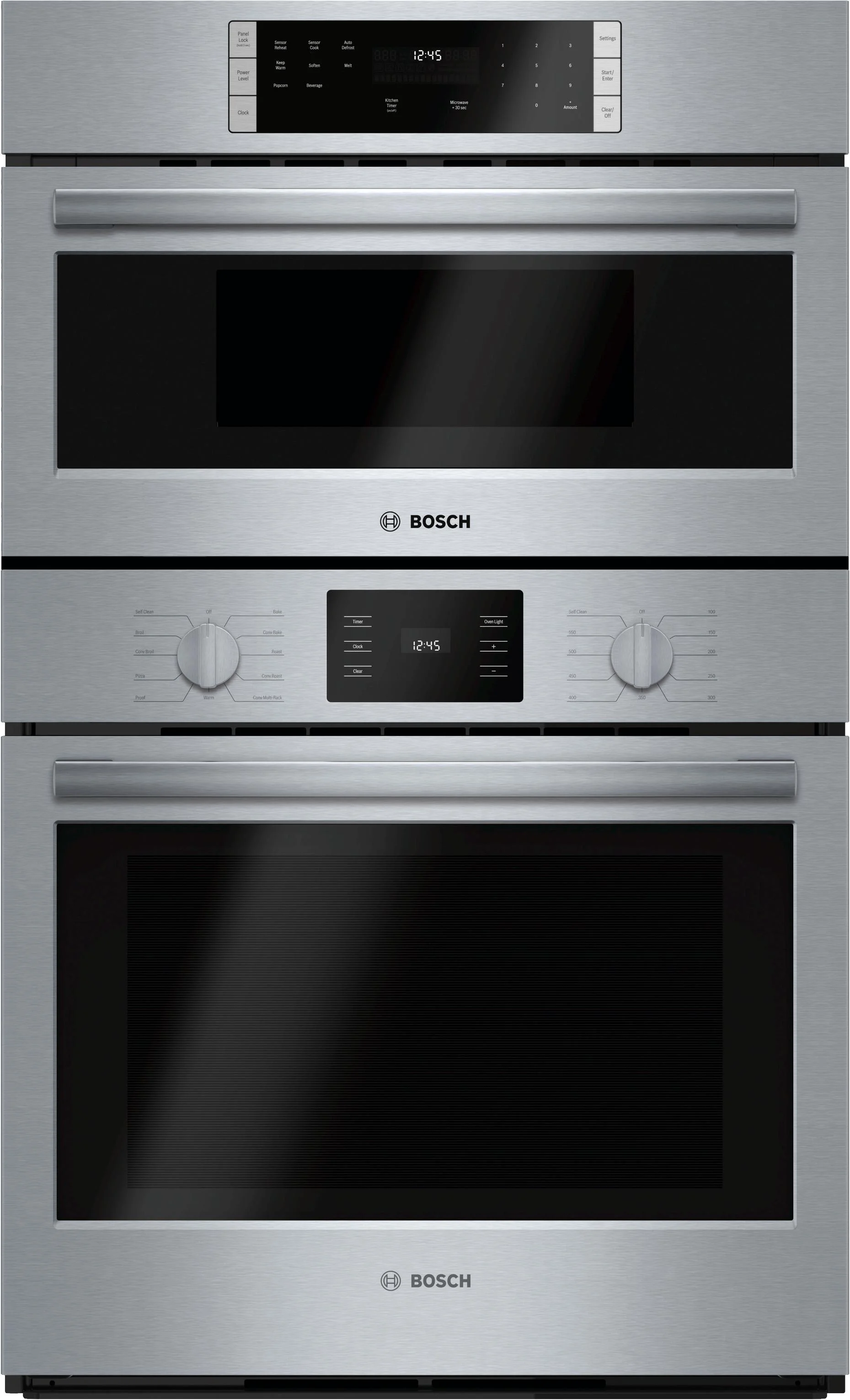 Bosch 500 Series 30 Inch Electric Double Wall Oven/Microwave Combo