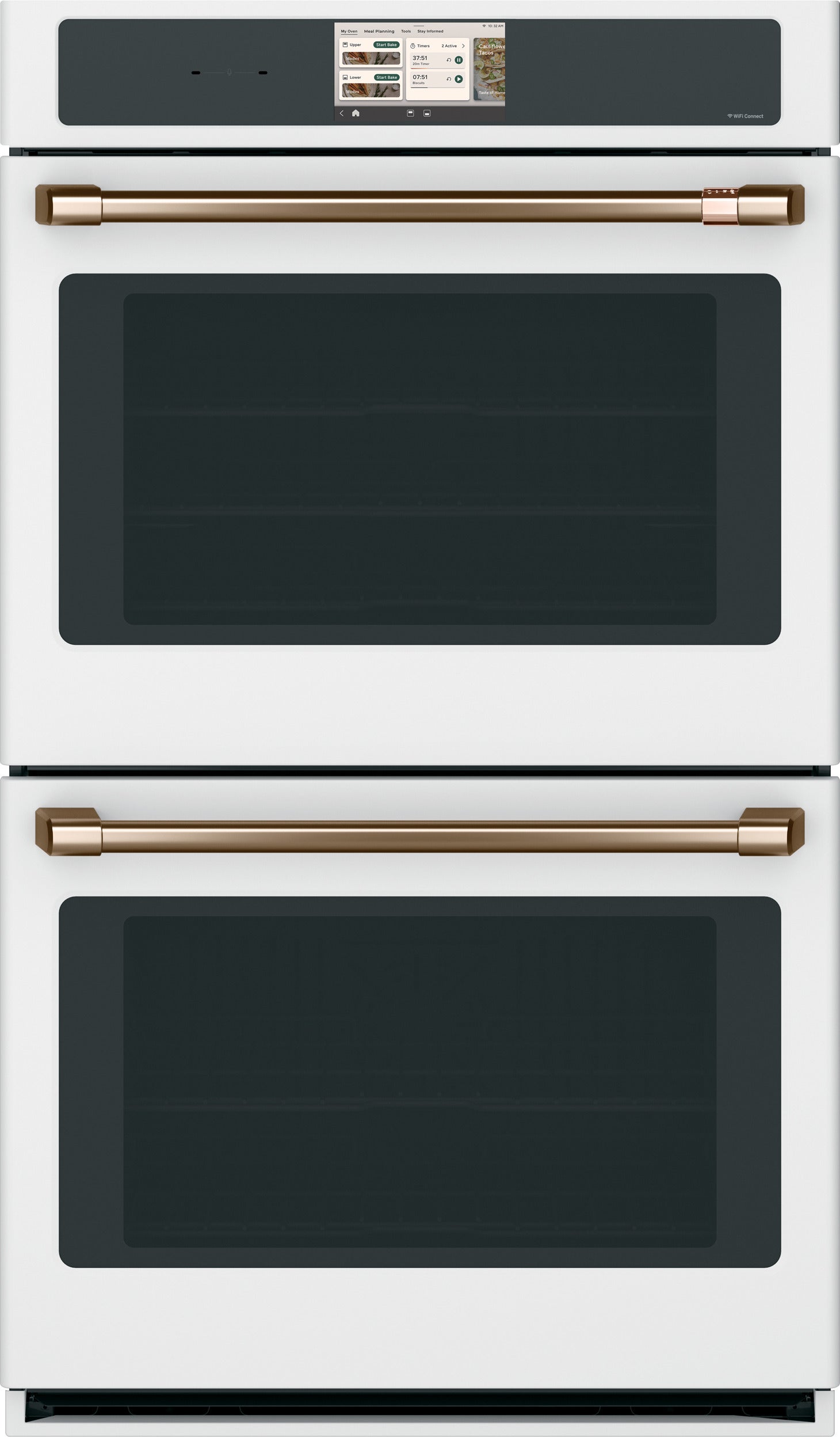 Cafe Professional Series 30 Inch Smart Built-In Convection Double Wall Oven with In-Oven Camera: Matte White