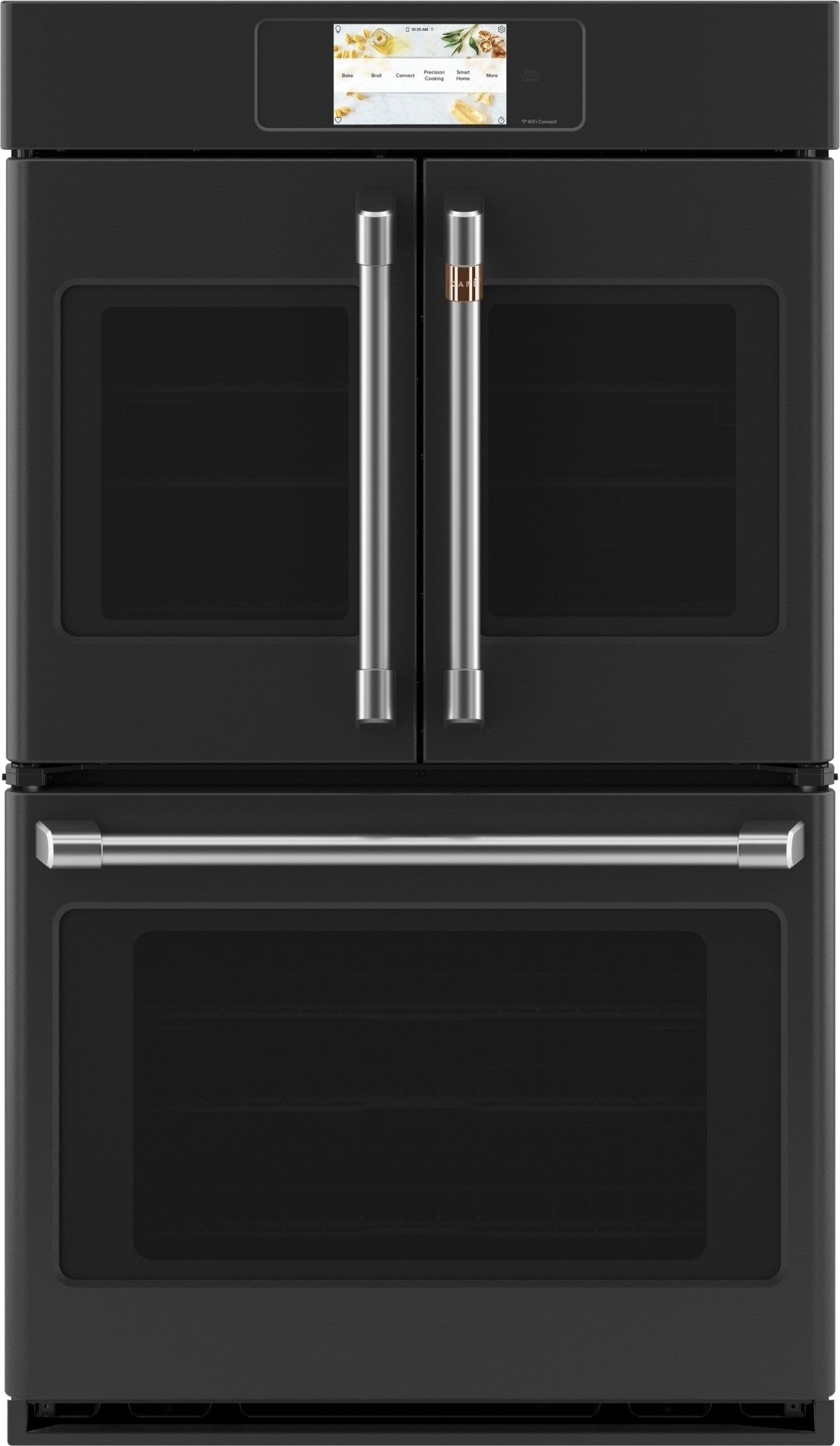 Cafe Professional 30" Matte Black French Door Double Wall Oven - Convection