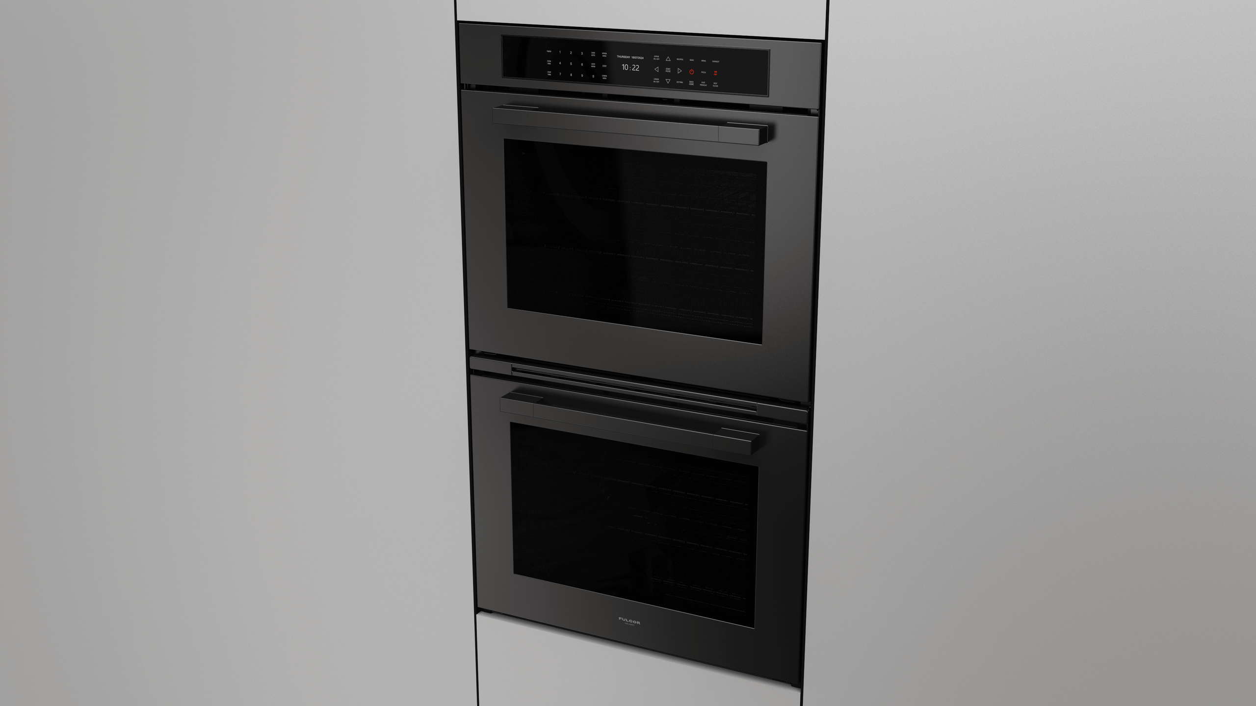Fulgor Milano F7MDP30MB1 30 Inch Matteo 700 Series Convection Double Oven, Self Clean: Matte Matte Black