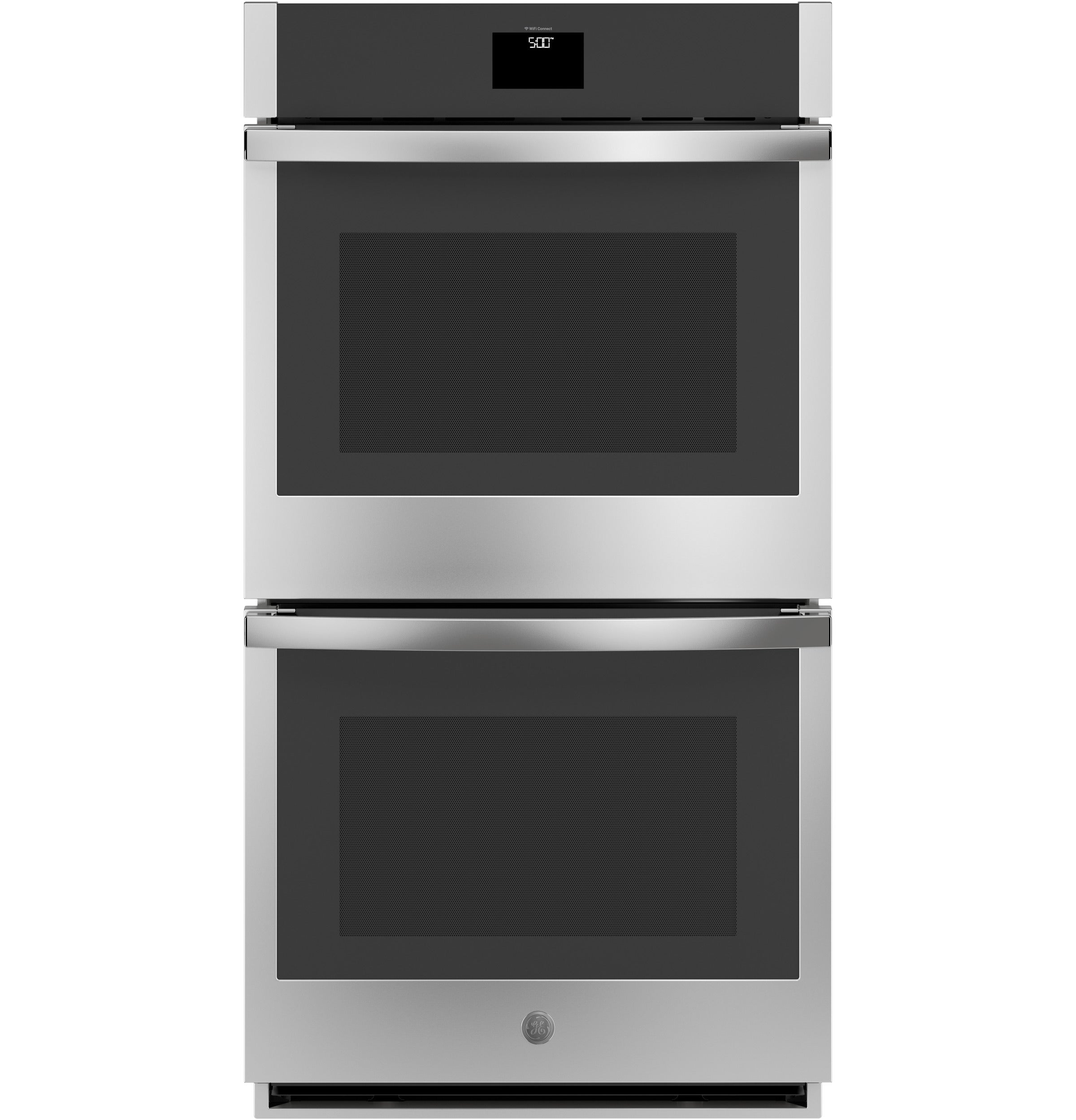 GE 27" 8.6 CuFt Conv (Upper), Trad (Lower) Glass-Tch Cntrls Direct Air Conv Prec Ckg, Hot-Air Fry ADA Compliant Built in WIFI with Bluetooth: Stainless Steel