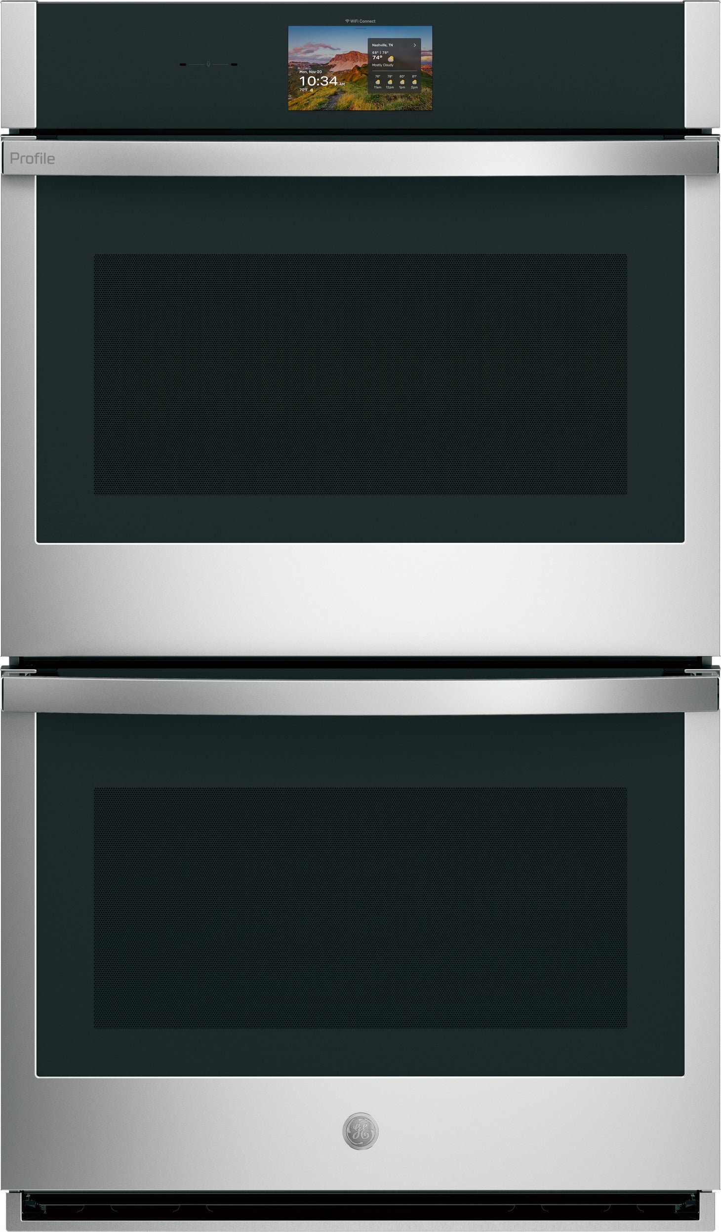 GE Profile 30 Inch Smart Built-In Convection Double Wall Oven With No Preheat Air Fry, Precision Cooking, and Microphone: Stainless Steel