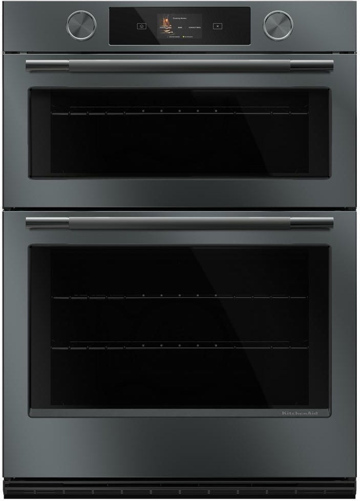 KitchenAid 30 Inch Double Combination Smart Electric Wall Oven with 6.4 cu. ft. Total Capacity, Even-Heat™ True Convection, Temperature Probe, Backlit Knobs, Assisted Cooking Modes, Fresh Pizza Mode, Touch-Activated Controls, LCD Display, Sabbath Mode and STAR-K Certified: Juniper