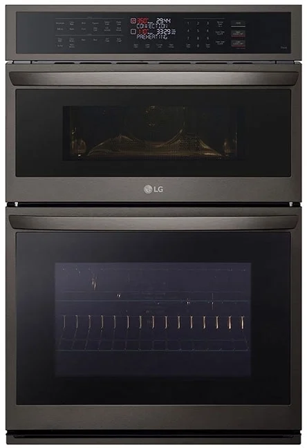 LG WCEP6423D 30 Inch Printproof Black Stainless Steel 6.4 cu. ft. Total Capacity Electric Double Wall Oven/Microwave Combo Oven