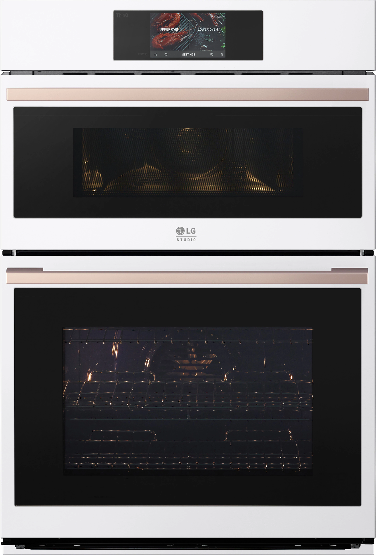 LG Studio WCES6428N 30 Inch Built-In Smart Combination Wall Oven Essence White