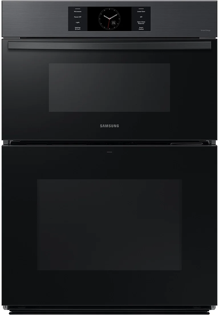 Samsung NQ70CG700DMT Bespoke Series 30 Inch Matte Black Steel Electric Double Wall Oven/Microwave Combo Oven