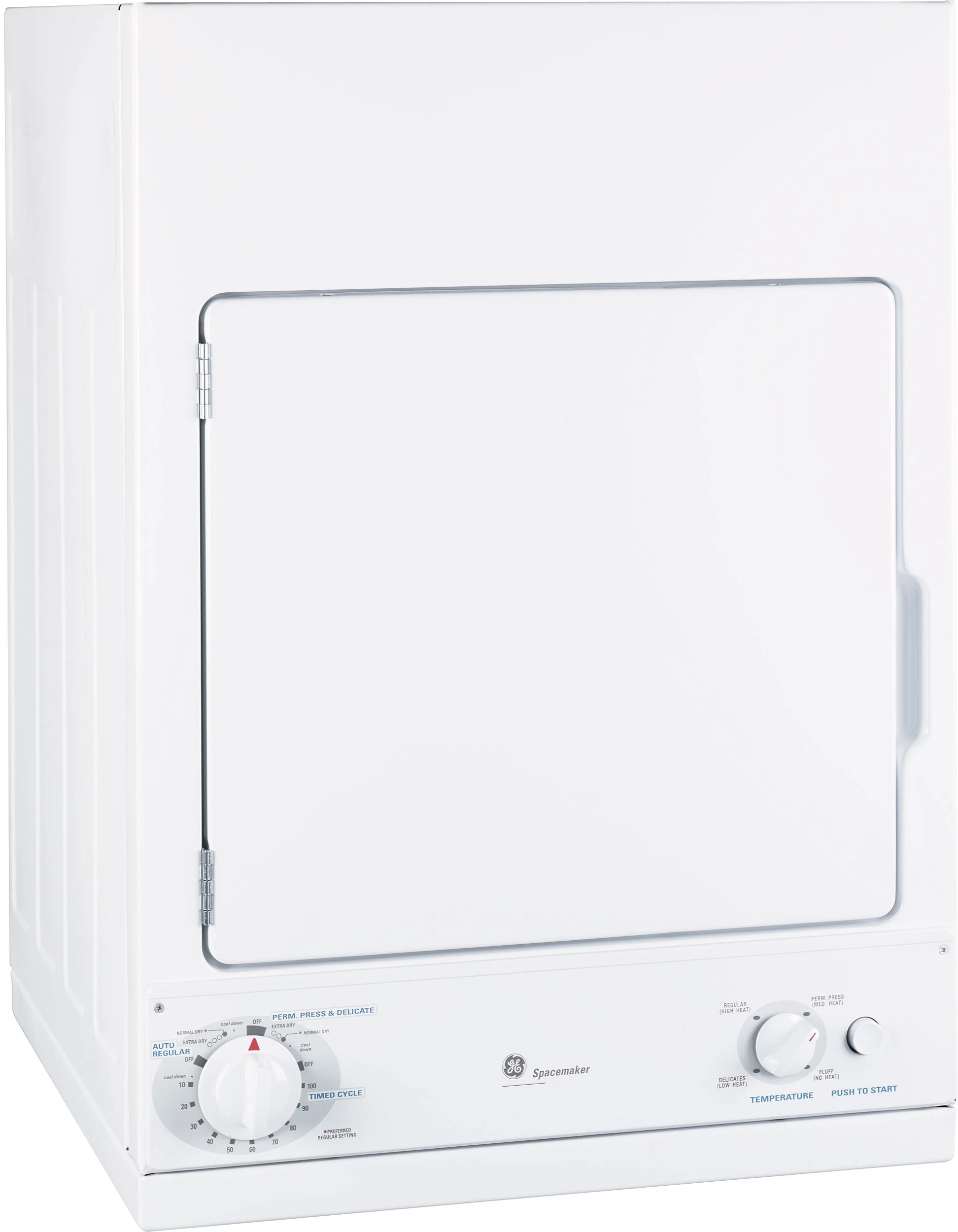 GE Spacemaker 3.6 Cu. Ft. White Stackable Electric Dryer
