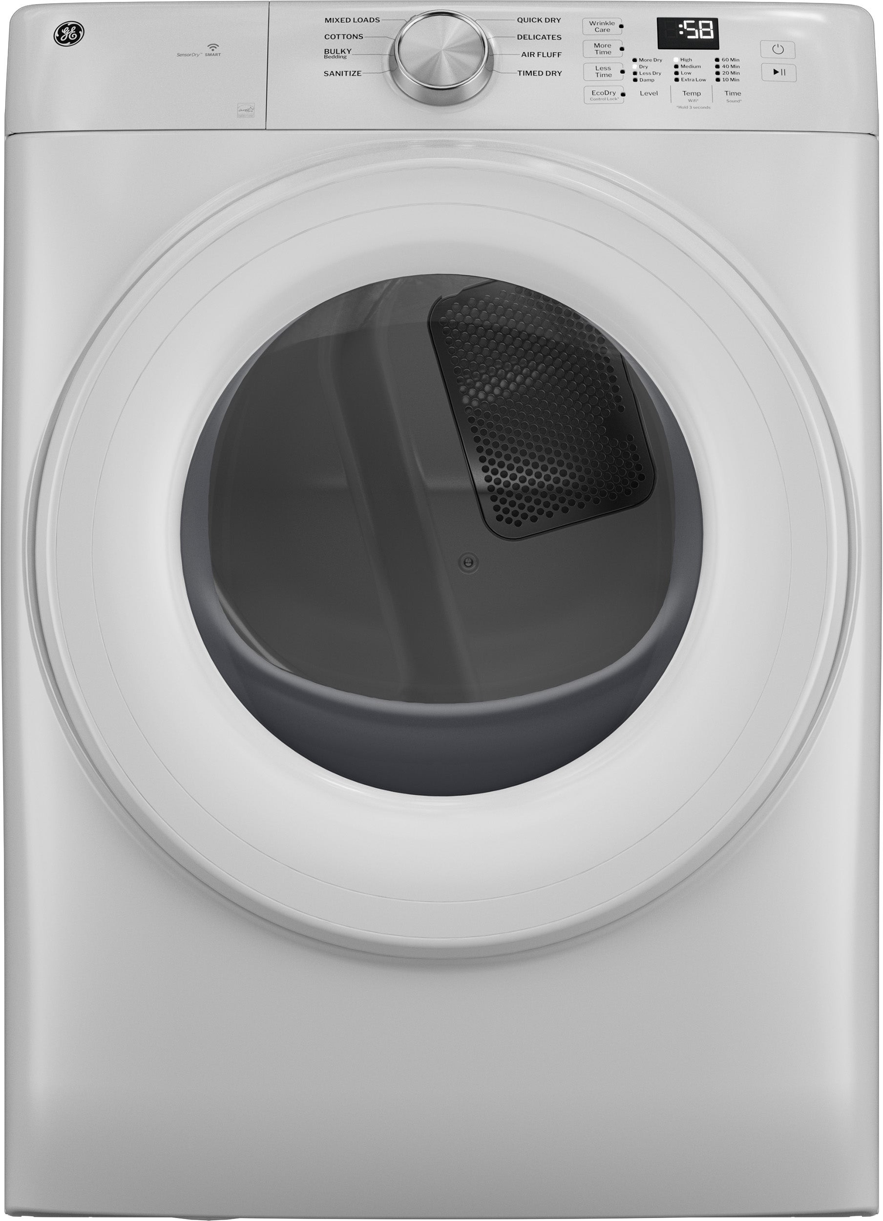 GE 7.8 cu. ft. Capacity Smart Front Load Electric Dryer with Quick Dry: