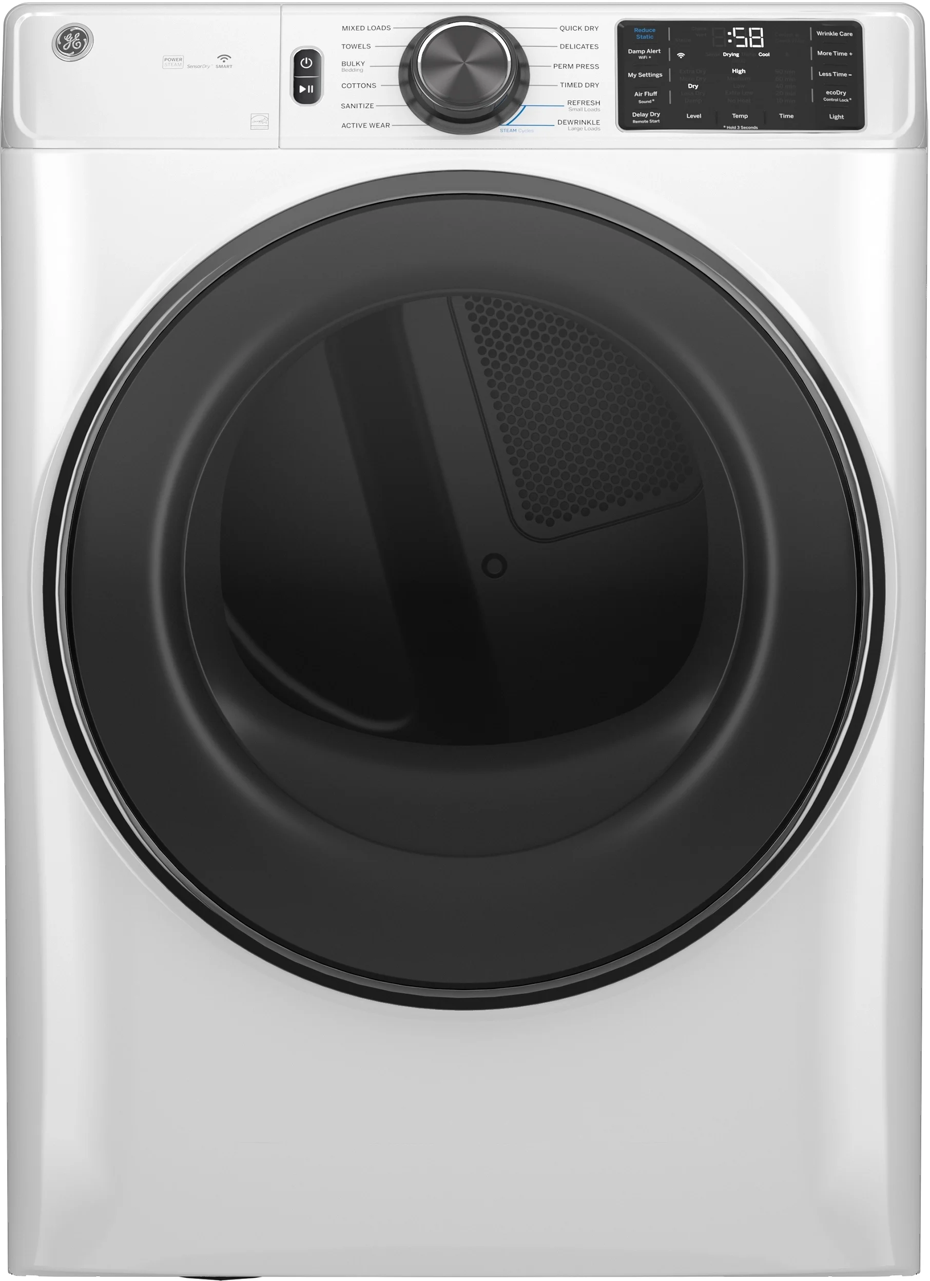 GE GFD65ESSVWW 28 Inch Electric Dryer with 7.8 cu. ft. Capacity