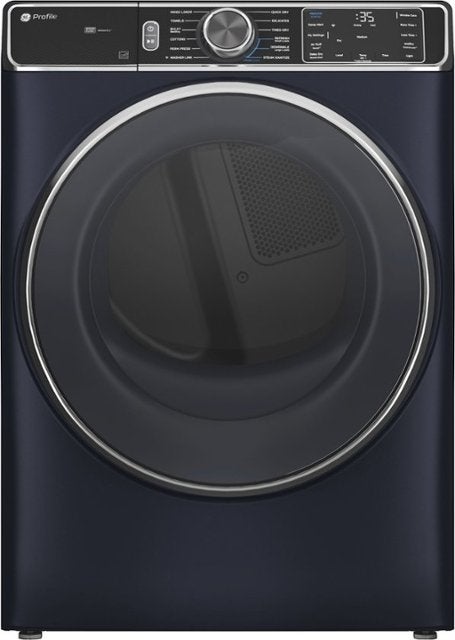 GE Profile 7.8 Cu. Ft. Stackable Smart Gas Dryer with Steam and Washer Link: Saphire Blue