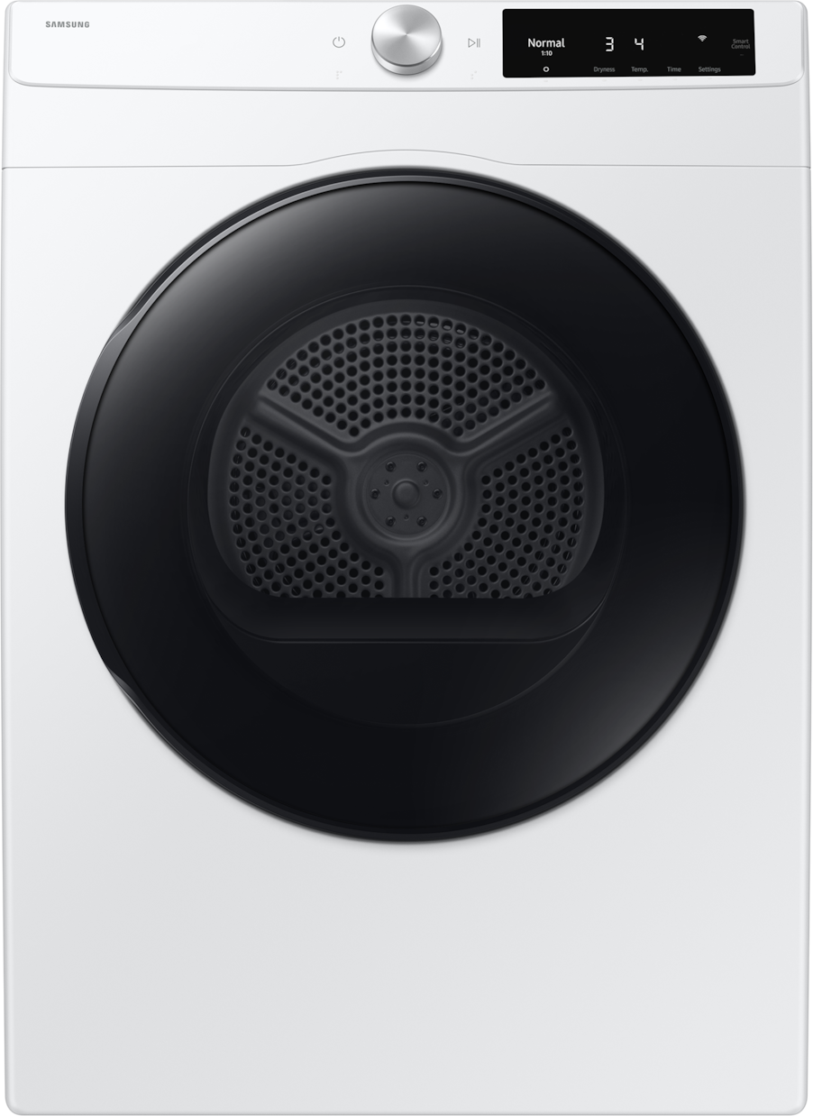Samsung 24 Inch Smart Electric Dryer with 4.0 Cu. Ft. Capacity, 15 Dry Cycles, 12 Dry Options, AI Smart Dial, Wi-Fi, Sensor Dry, Lint Filter Indicator, Internal Drum Light, and Stainless Steel Drum: White