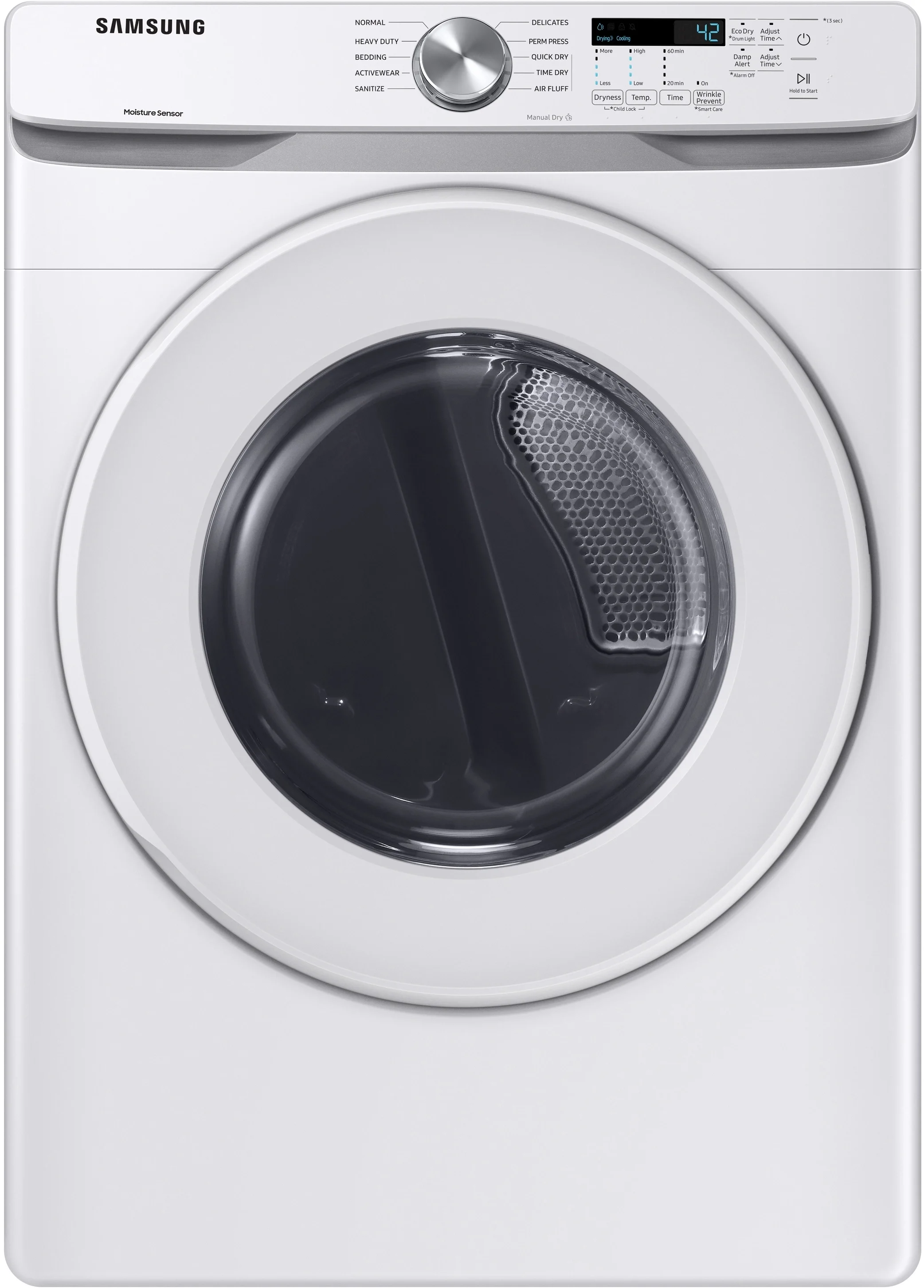Samsung DVE45T6020W 27 Inch Electric Dryer with 7.5 cu. ft. Capacity