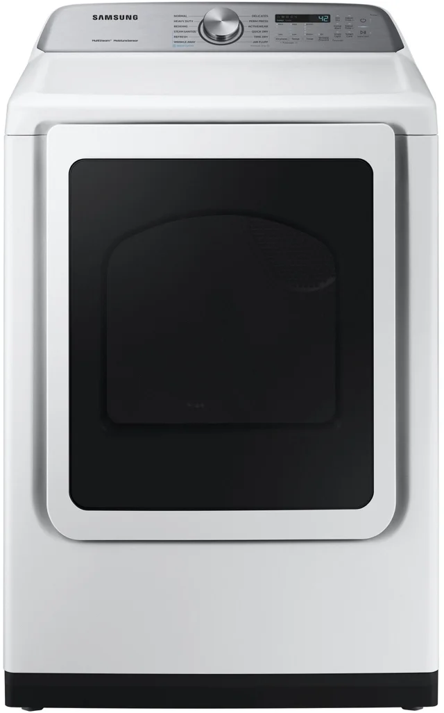 Samsung 27" 7.4 cu. ft. White Natural Gas Front Load Dryer with Steam Sanitize