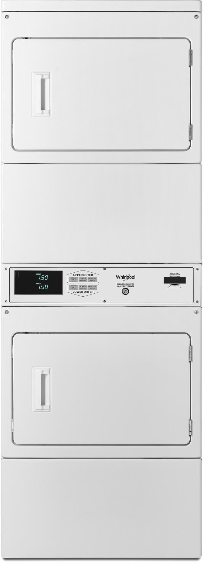 Whirlpool CGSP2978JQ 27 Inch Commercial Gas Stack Dryer, Non-Coin: White