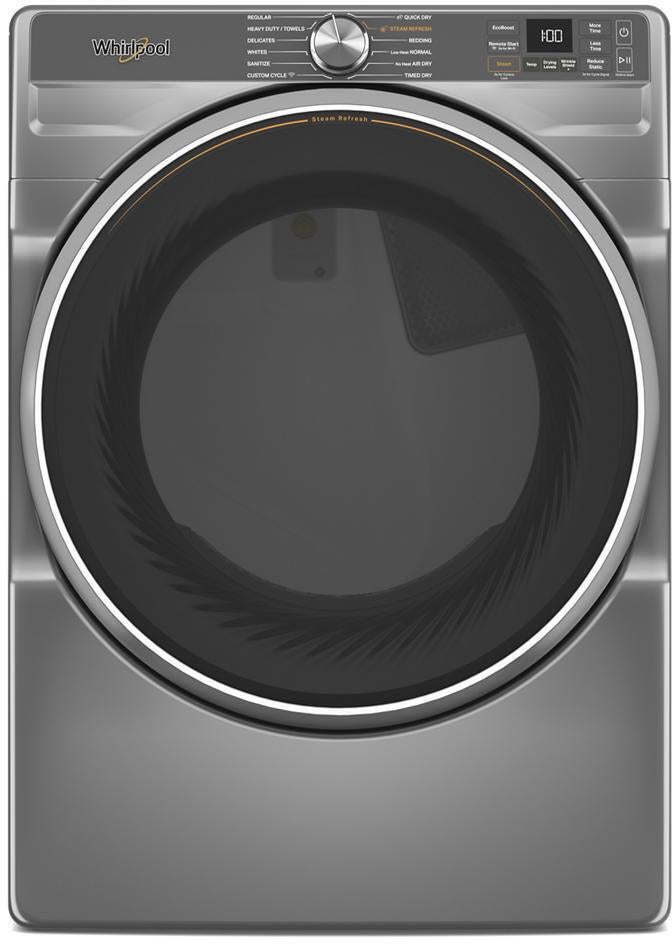 Whirlpool 27 Inch Smart Gas Dryer with 7.4 cu ft Capacity, Wrinkle Shield™, AI Intelligent Dry, Quick Wash & Dry, Sanitize Cycle, Air Dry Cycle, Whirlpool® App, Cycle Notification, Voice Control, Family Share and ENERGY STAR® Certified: Silver