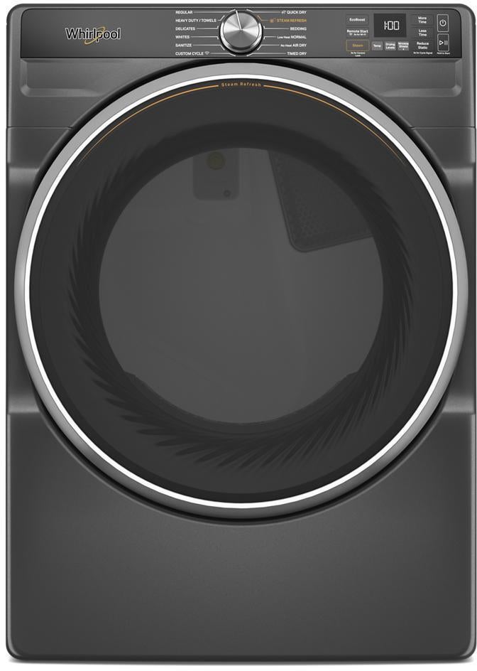 Whirlpool 27 Inch Smart Gas Dryer with 7.4 cu ft Capacity, Wrinkle Shield™, AI Intelligent Dry, Quick Wash & Dry, Sanitize Cycle, Air Dry Cycle, Whirlpool® App, Cycle Notification, Voice Control, Family Share and ENERGY STAR® Certified: Black