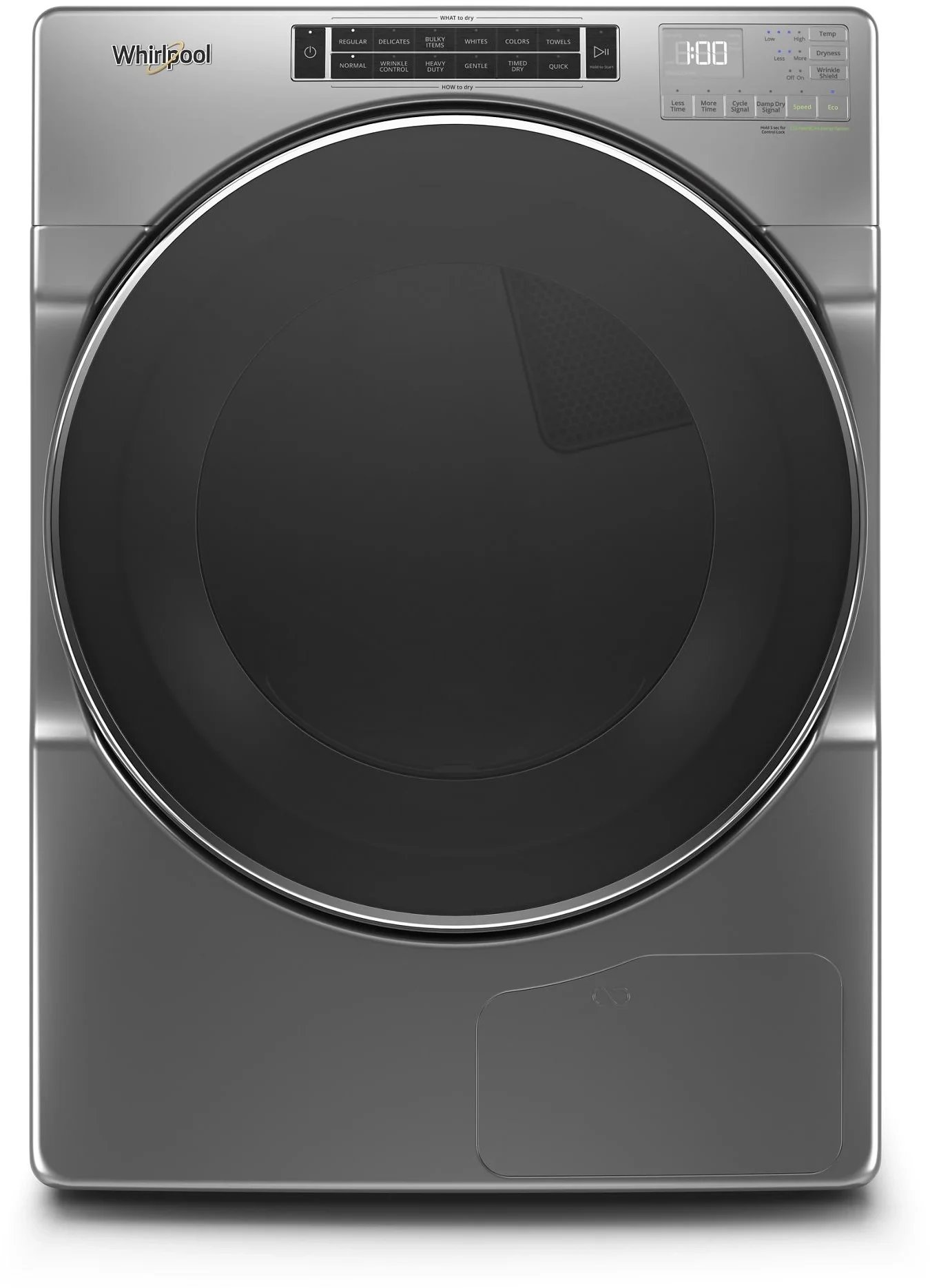 Whirlpool 7.4 cu.ft. Chrome Shadow Front Load Electric Heat Pump Dryer - Energy Star