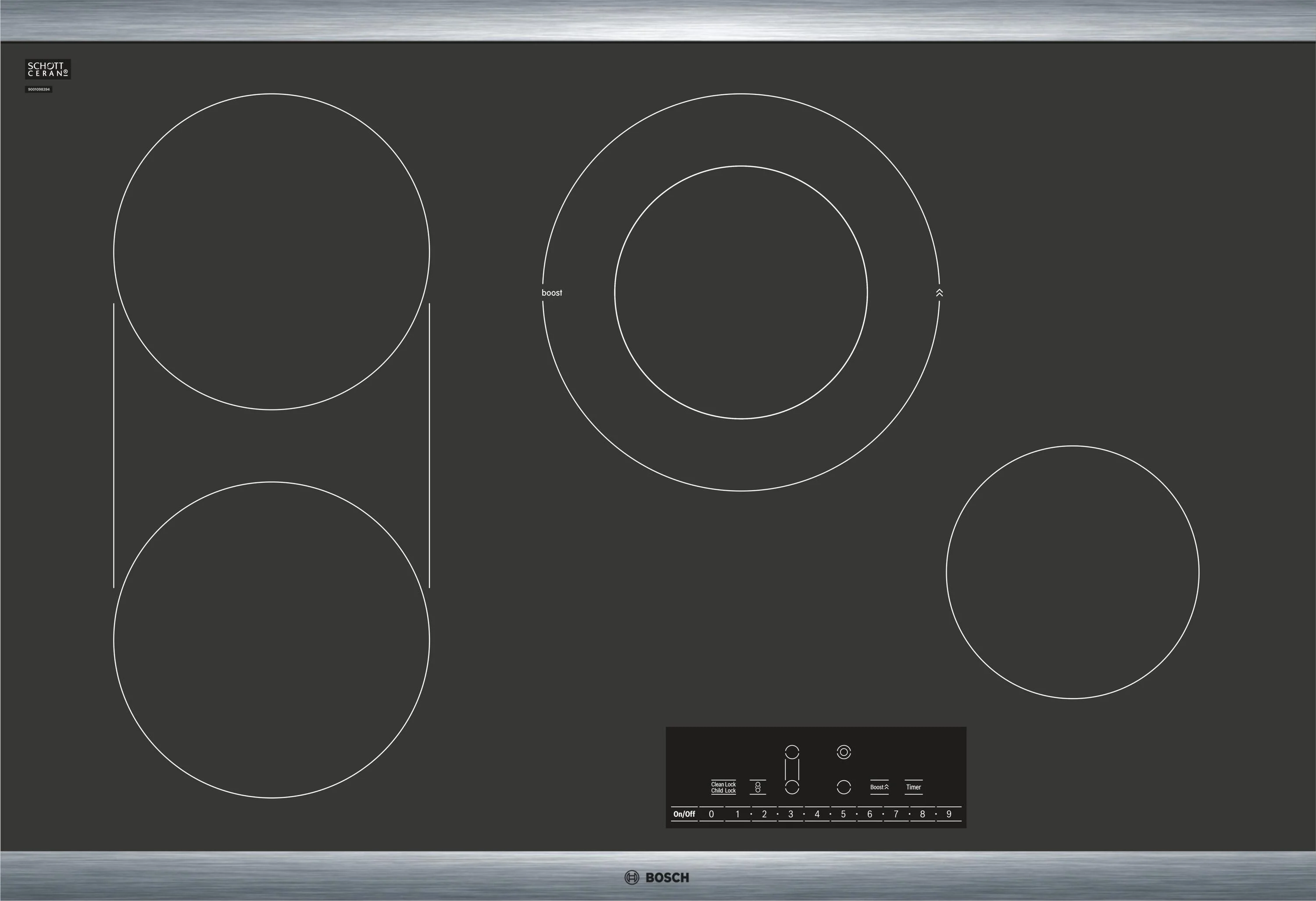 Bosch NET8068SUC 800 Series 30 Inch Electric Smoothtop Cooktop