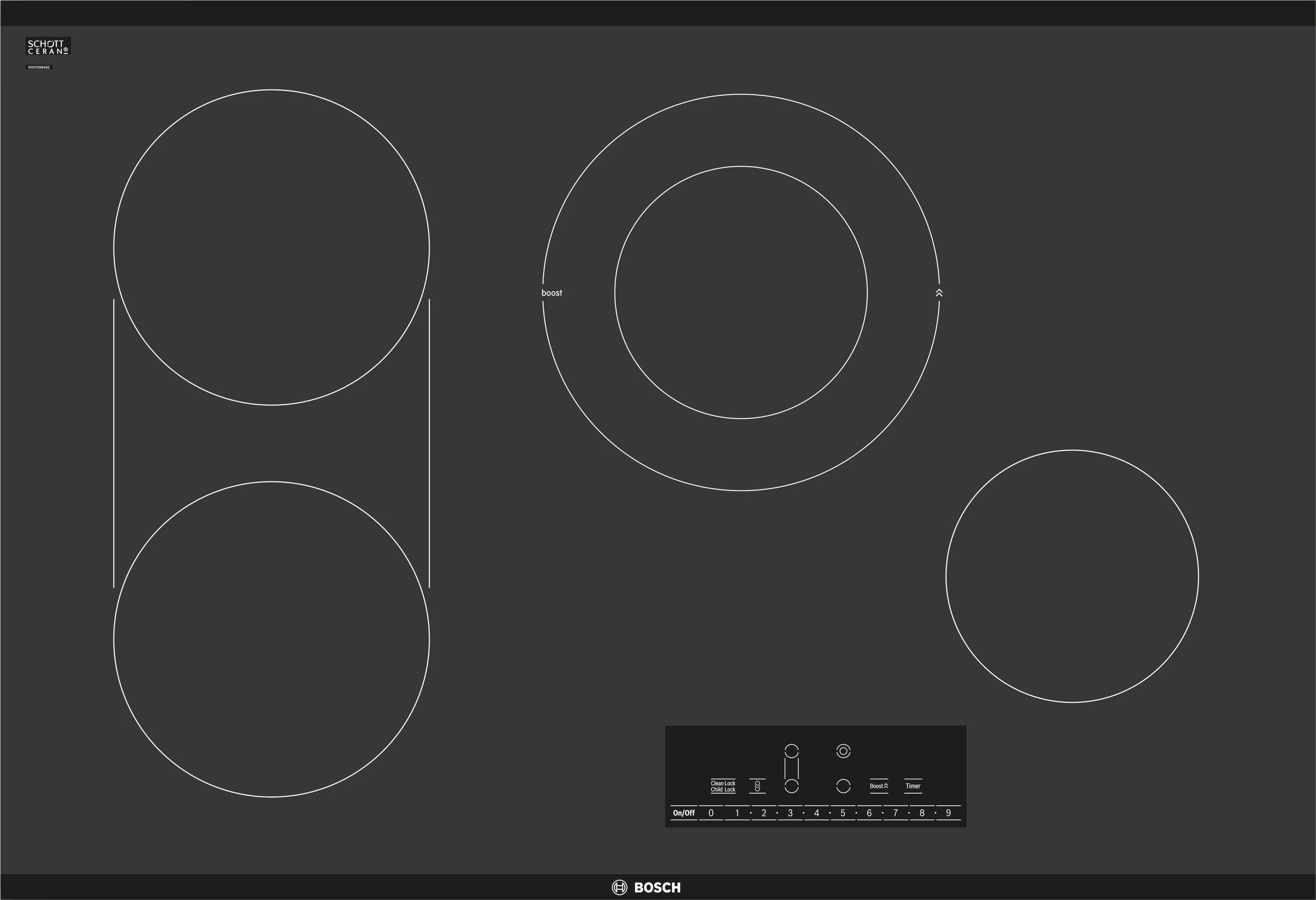 Bosch NET8068UC 800 Series 30 Inch Electric Smoothtop Cooktop
