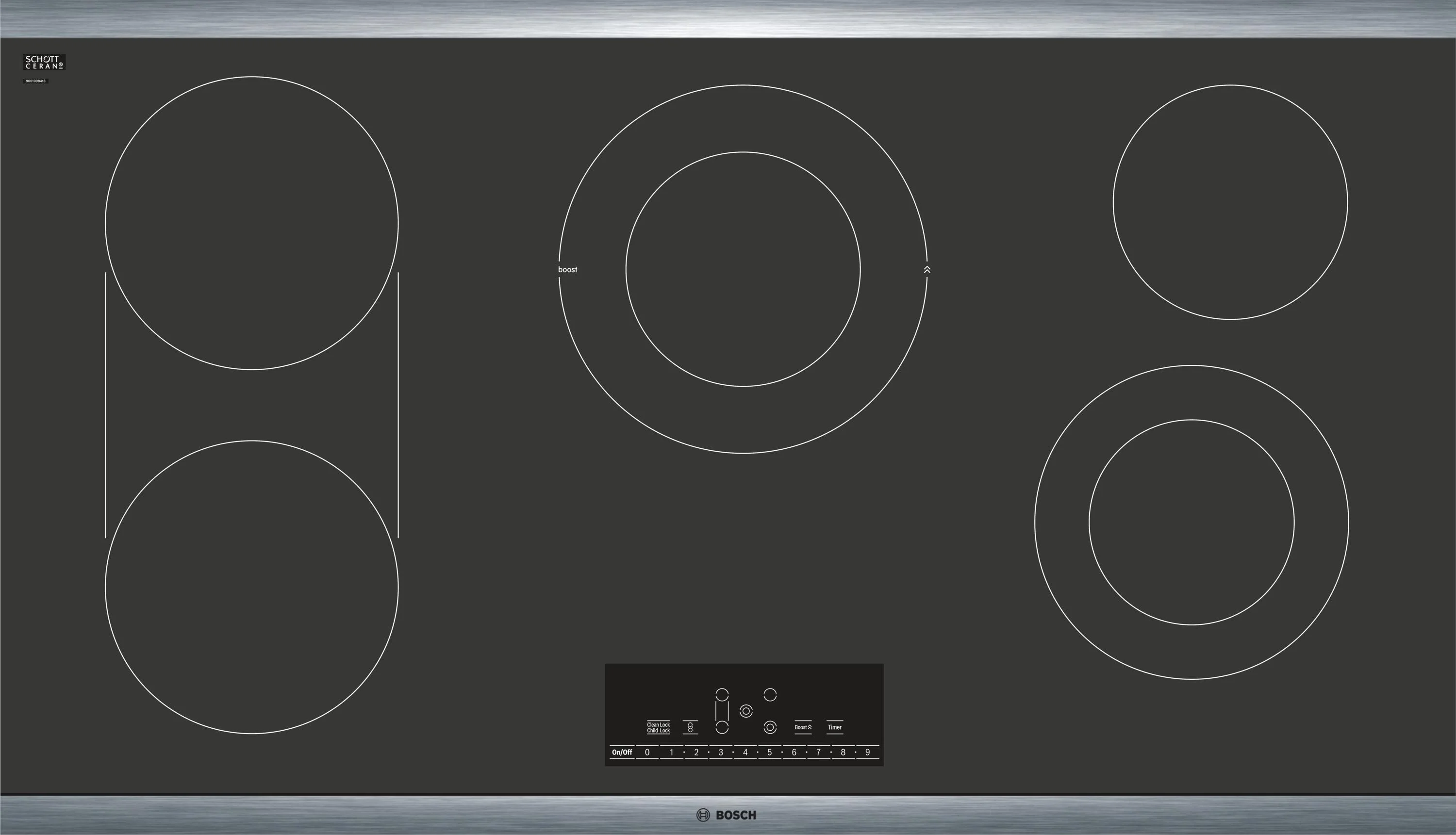 Bosch NET8668SUC 800 Series 36 Inch Electric Smoothtop Cooktop