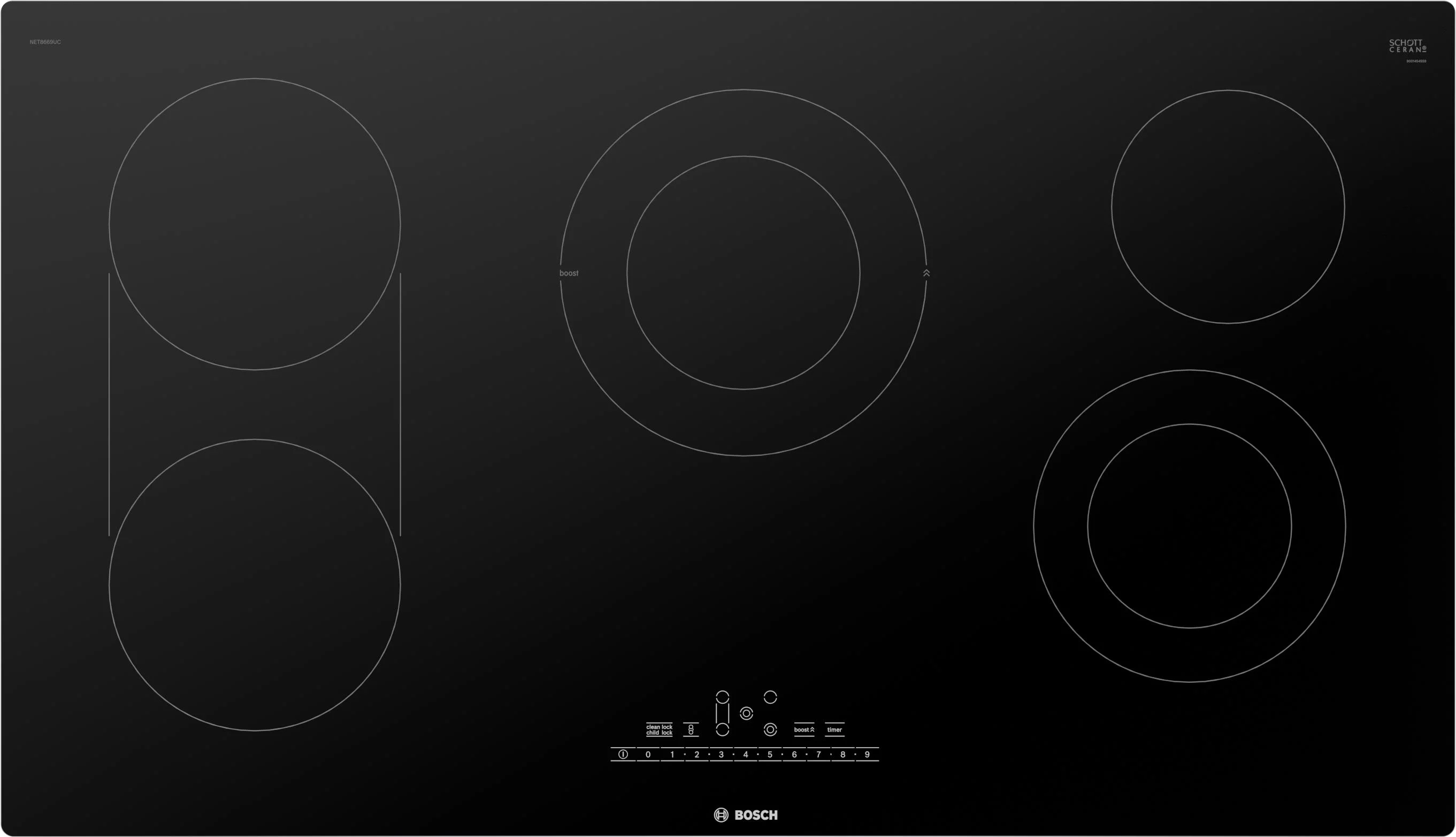 Bosch NET8669UC 800 Series 36 Inch Electric Smoothtop Cooktop