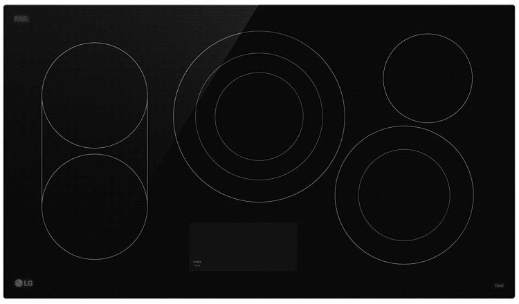 LG 36 Inch Radiant Electric Cooktop With 5 Elements, Bridge Burner And Backlit LED Touch Controls: Smooth Black