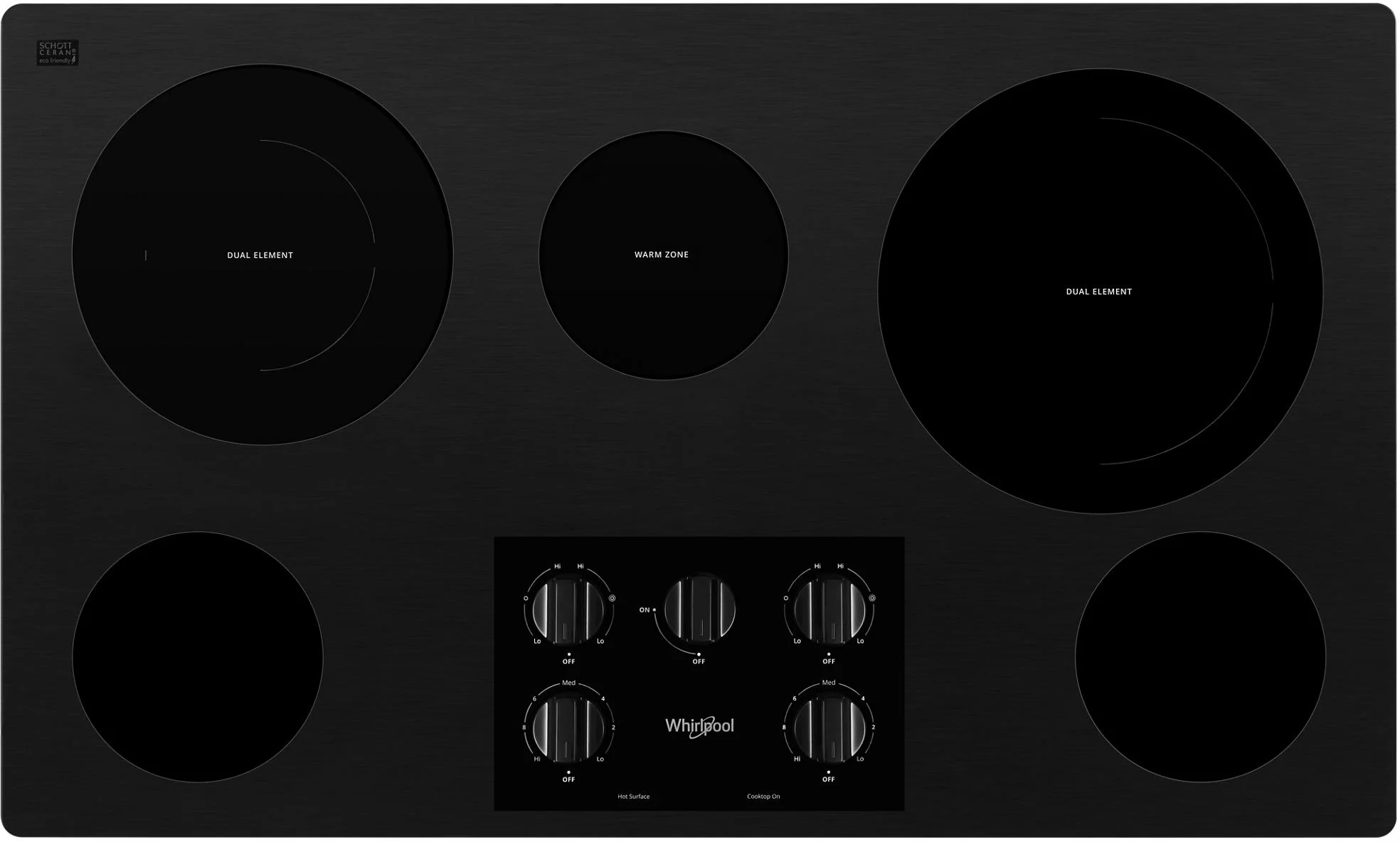 Whirlpool WCE77US6HB 36 Inch Electric Smoothtop Cooktop