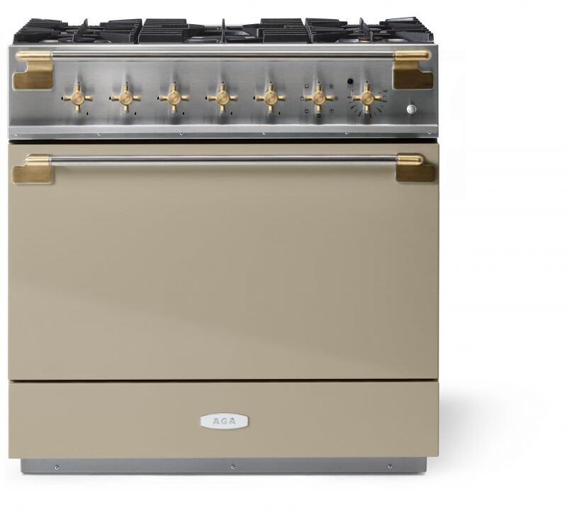AGA AEL361DFABFWN Elise Series 36 Inch Natural Gas, Dual Fuel Freestanding Range in Fawn