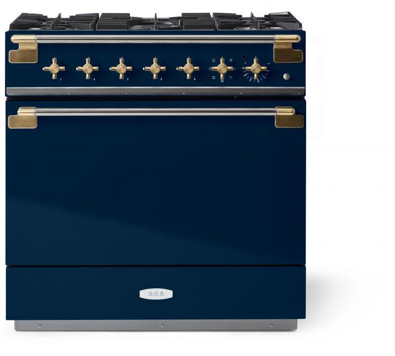 AGA AEL361DFABIND Elise Series 36 Inch Natural Gas, Dual Fuel Freestanding Range in Indigo