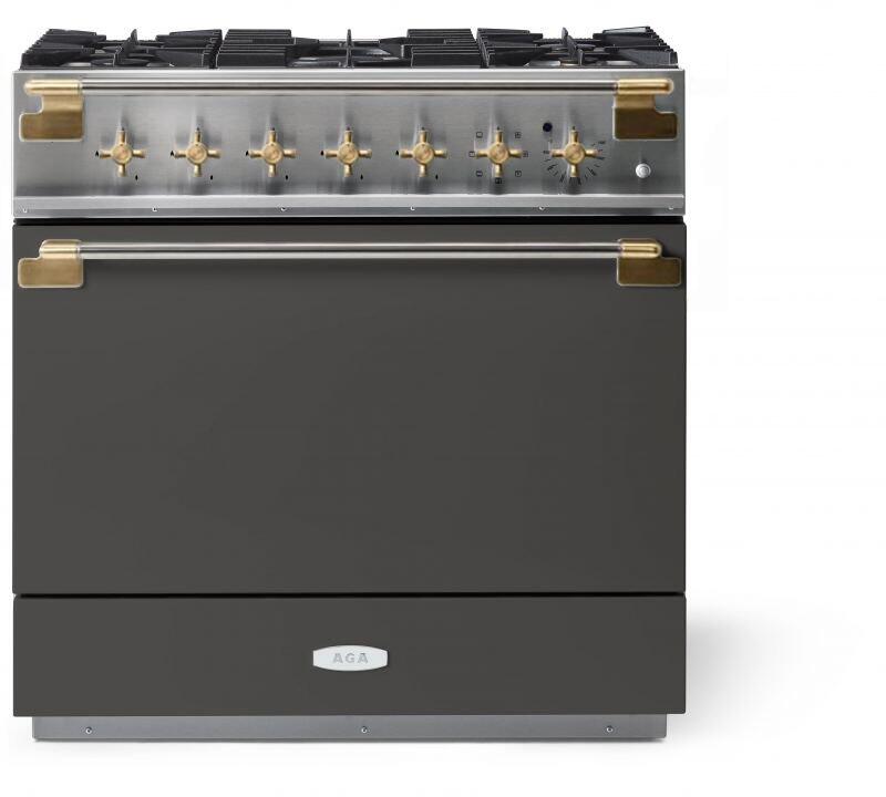 AGA AEL361DFABSLT Elise Series 36 Inch Natural Gas, Dual Fuel Freestanding Range in Slate