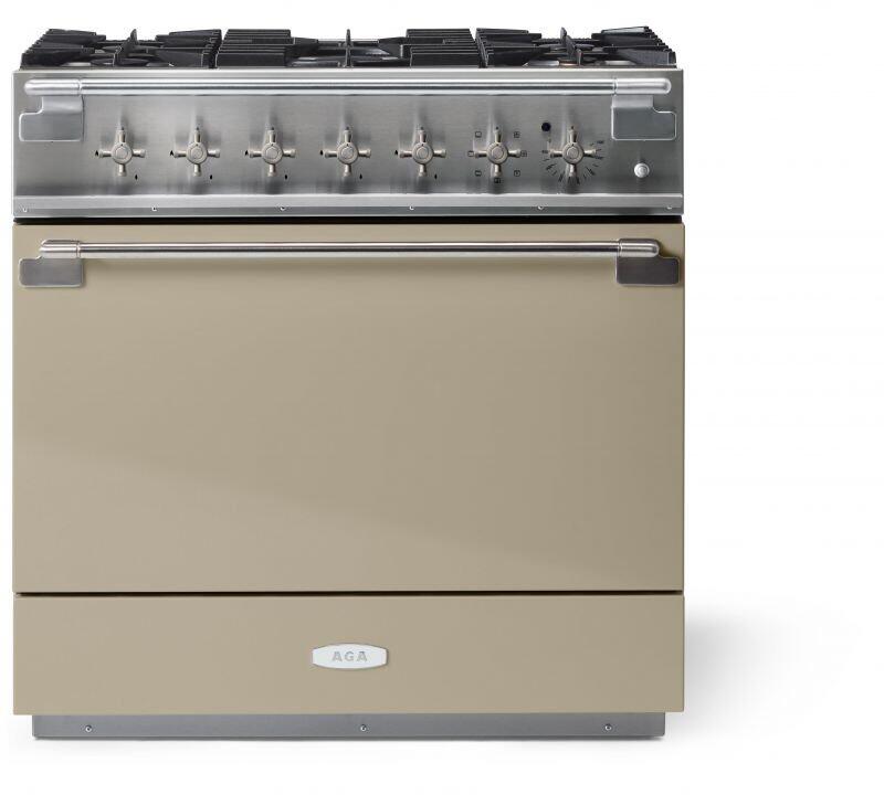 AGA AEL361DFFWN Elise Series 36 Inch Natural Gas, Dual Fuel Freestanding Range in Fawn