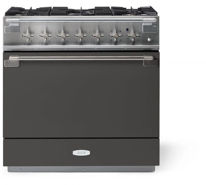 AGA AEL361DFSLT Elise Series 36 Inch Natural Gas, Dual Fuel Freestanding Range in Slate