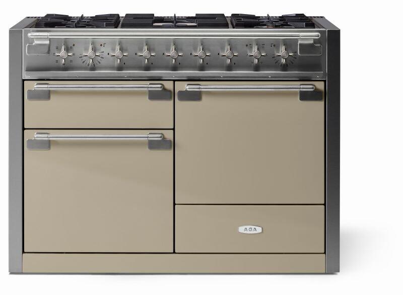 AGA AEL481DFFWN Elise Series 48 Inch Natural Gas, Dual Fuel Double Oven Freestanding Range in Fawn