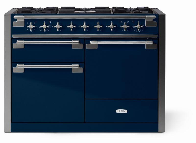AGA AEL481DFIND Elise Series 48 Inch Natural Gas, Dual Fuel Double Oven Freestanding Range in Indigo