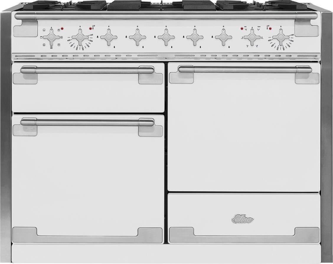 AGA AEL481DFWHT Elise Series 48 Inch White Dual Fuel Freestanding Range, in White