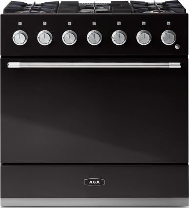 AGA AMC36DFBLK Mercury Series 36 Inch Gloss Black Dual Fuel Convection Freestanding Range