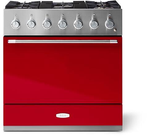 AGA AMC36DFPCR Mercury Series 36 Inch Natural Gas, Dual Fuel Freestanding Range in Piccadilly Red
