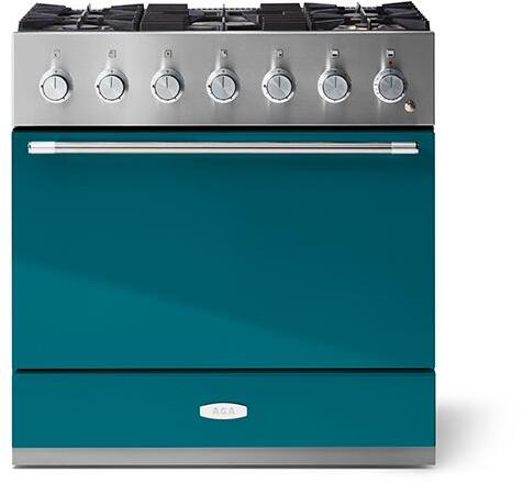 AGA AMC36DFSAL Mercury Series 36 Inch Natural Gas, Dual Fuel Freestanding Range in Salcombe Blue