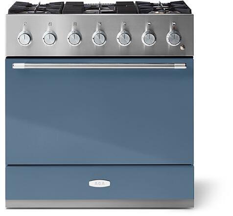 AGA AMC36DFSTB Mercury Series 36 Inch Natural Gas, Dual Fuel Freestanding Range in Stone Blue