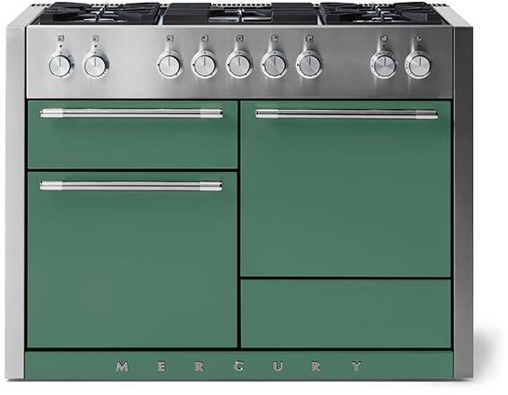 AGA AMC48DFMG Mercury Series 48 Inch Natural Gas, Dual Fuel Freestanding Range in Mineral Green