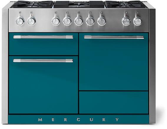 AGA AMC48DFSAL Mercury Series 48 Inch Natural Gas, Dual Fuel Freestanding Range in Salcombe Blue