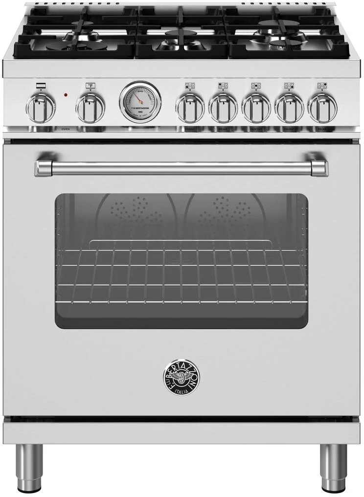 Bertazzoni MAS305DFMXV Master Series 30 Inch Natural Gas, Dual Fuel Freestanding Range in Stainless Steel