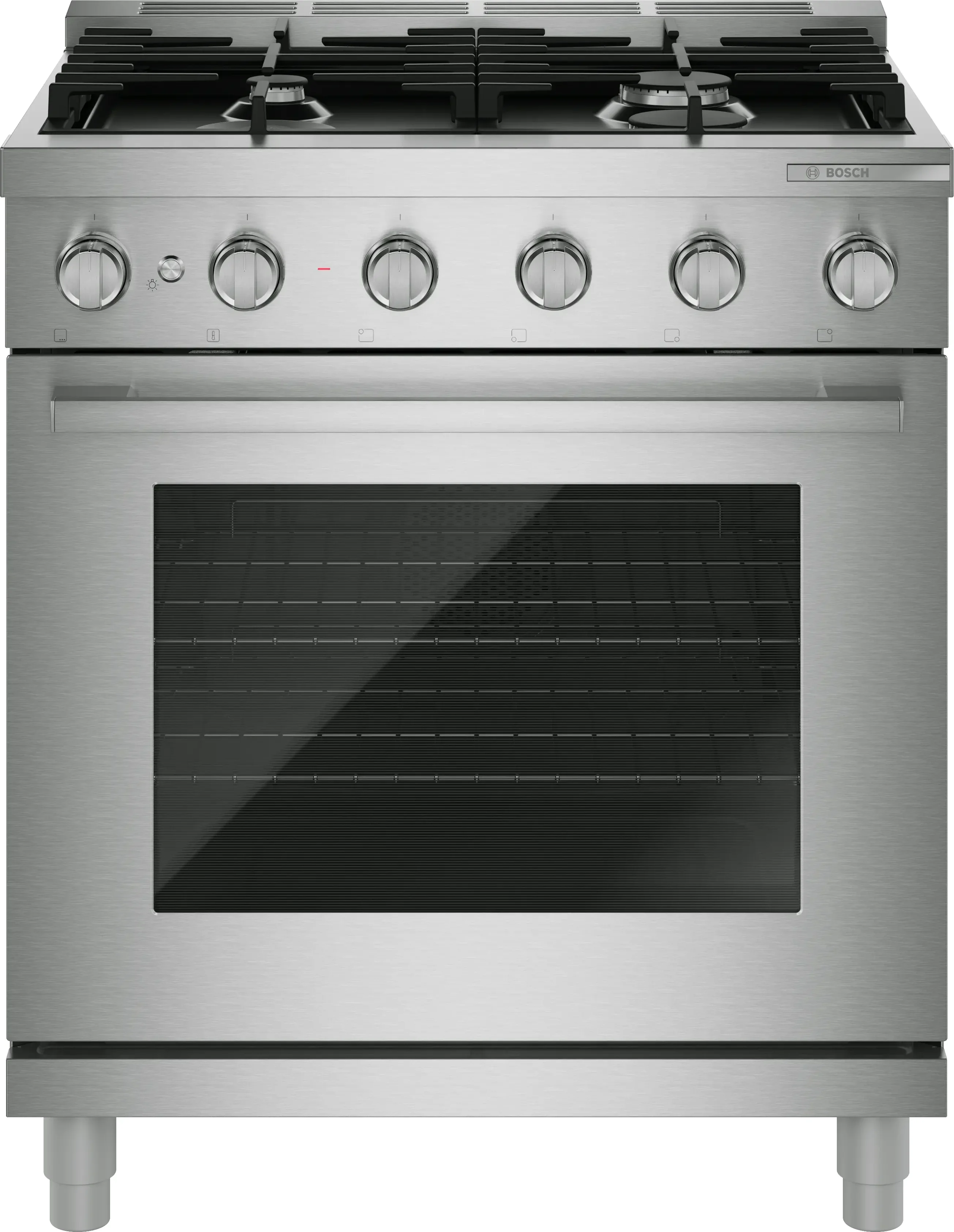 Bosch 30 Inch 500 Series Industrial Style Dual Fuel Range: Stainless Steel