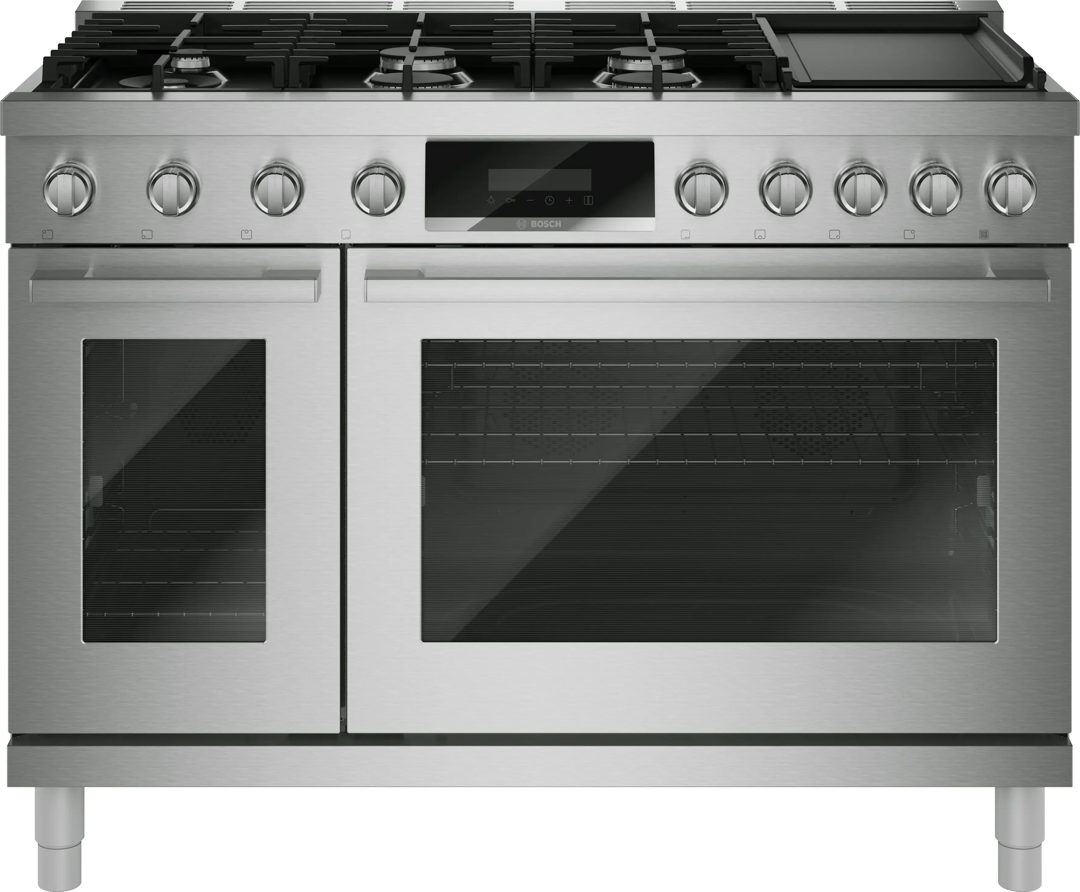 Bosch 48 Inch 800 Series Industrial Style Dual-Fuel Range: Stainless Steel