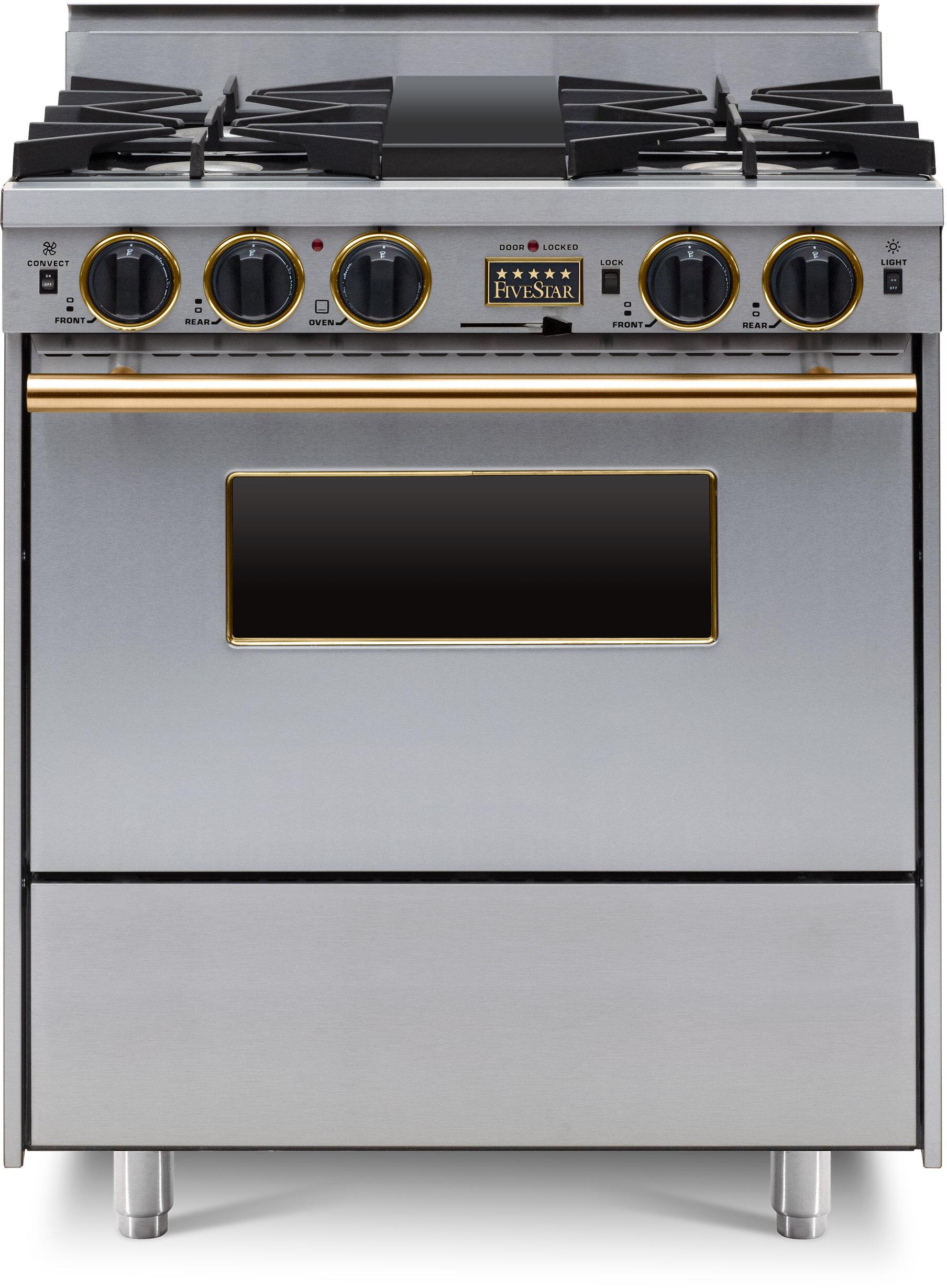FiveStar TPN276BSW 30 Inch Stainless Steel Dual Fuel Freestanding Range, in Stainless Steel