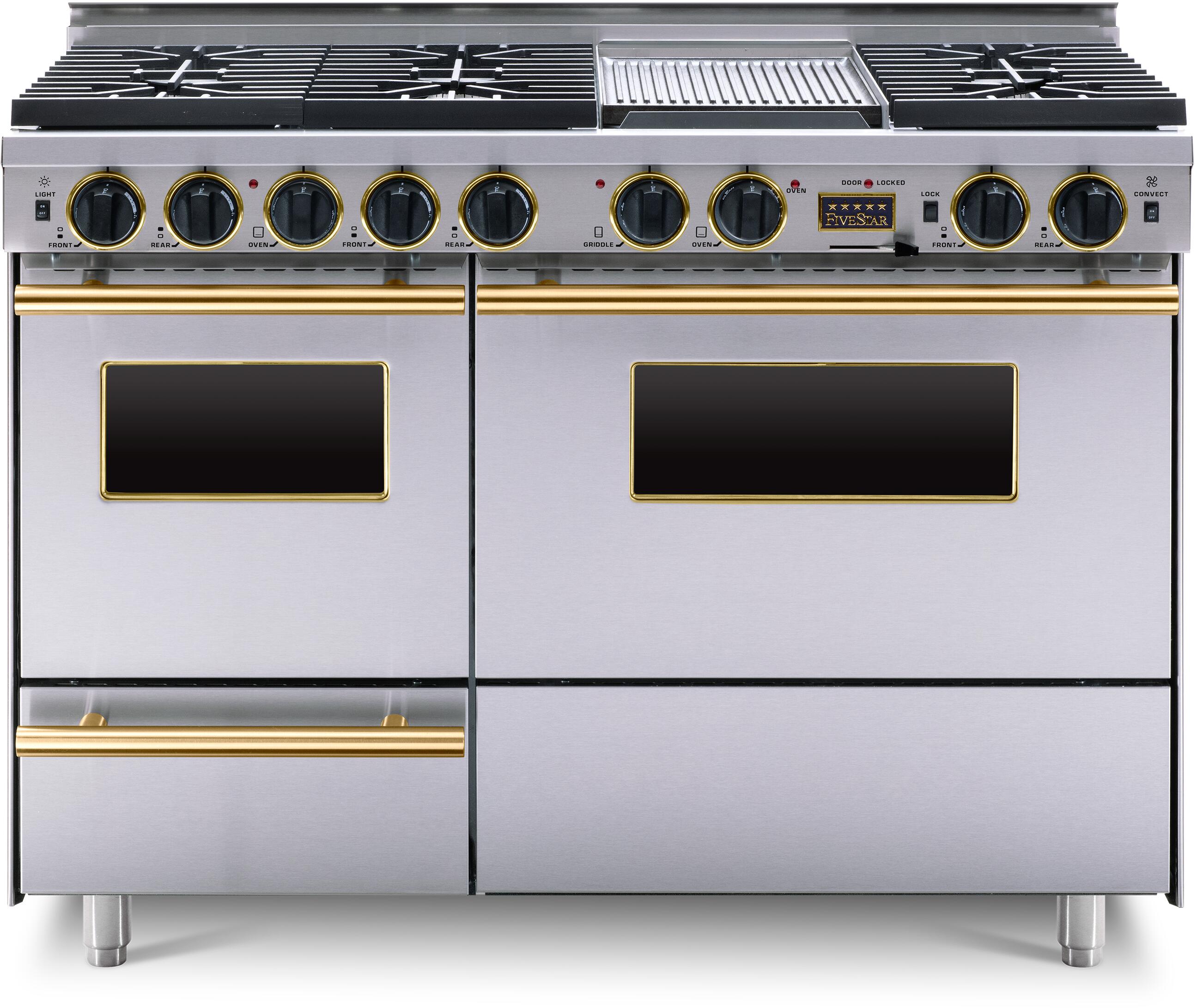 FiveStar TPN5397BSW 48 Inch Stainless Steel Dual Fuel Freestanding Range, in Stainless Steel