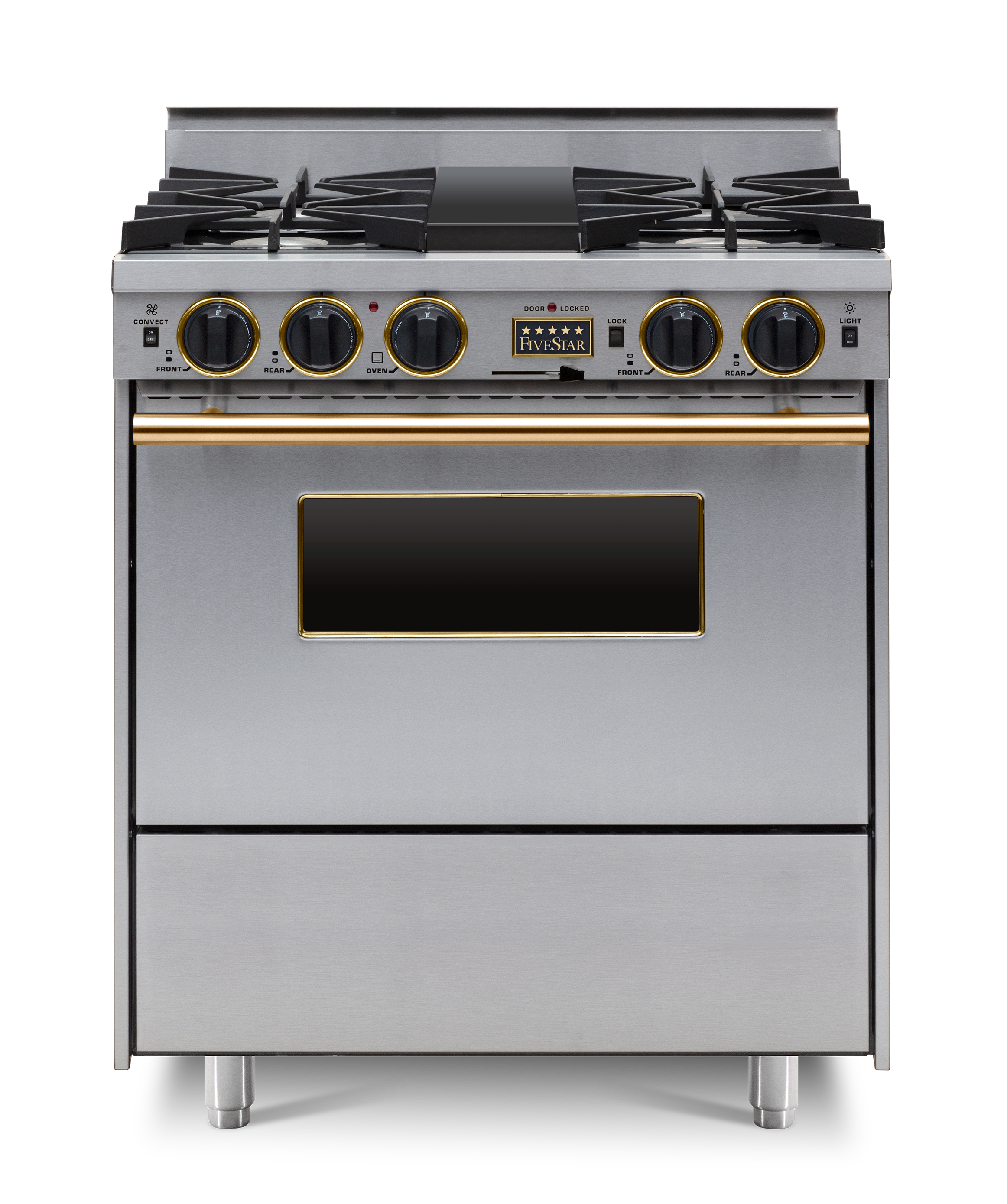 FiveStar TTN276BSW 30 Inch Stainless Steel Dual Fuel Freestanding Range, in Stainless Steel