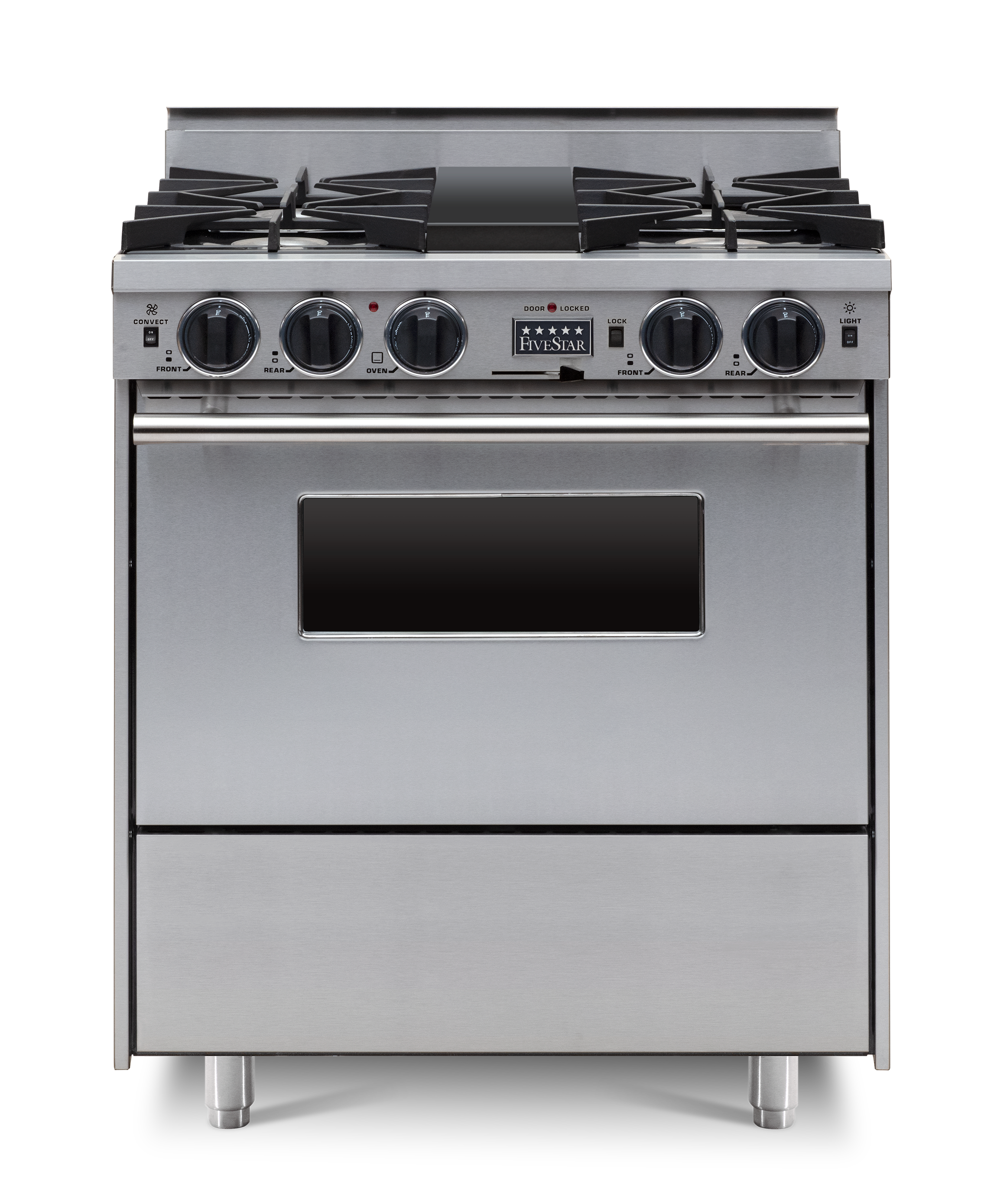 FiveStar TTN276BW 30 Inch Stainless Steel Dual Fuel Freestanding Range, in Stainless Steel