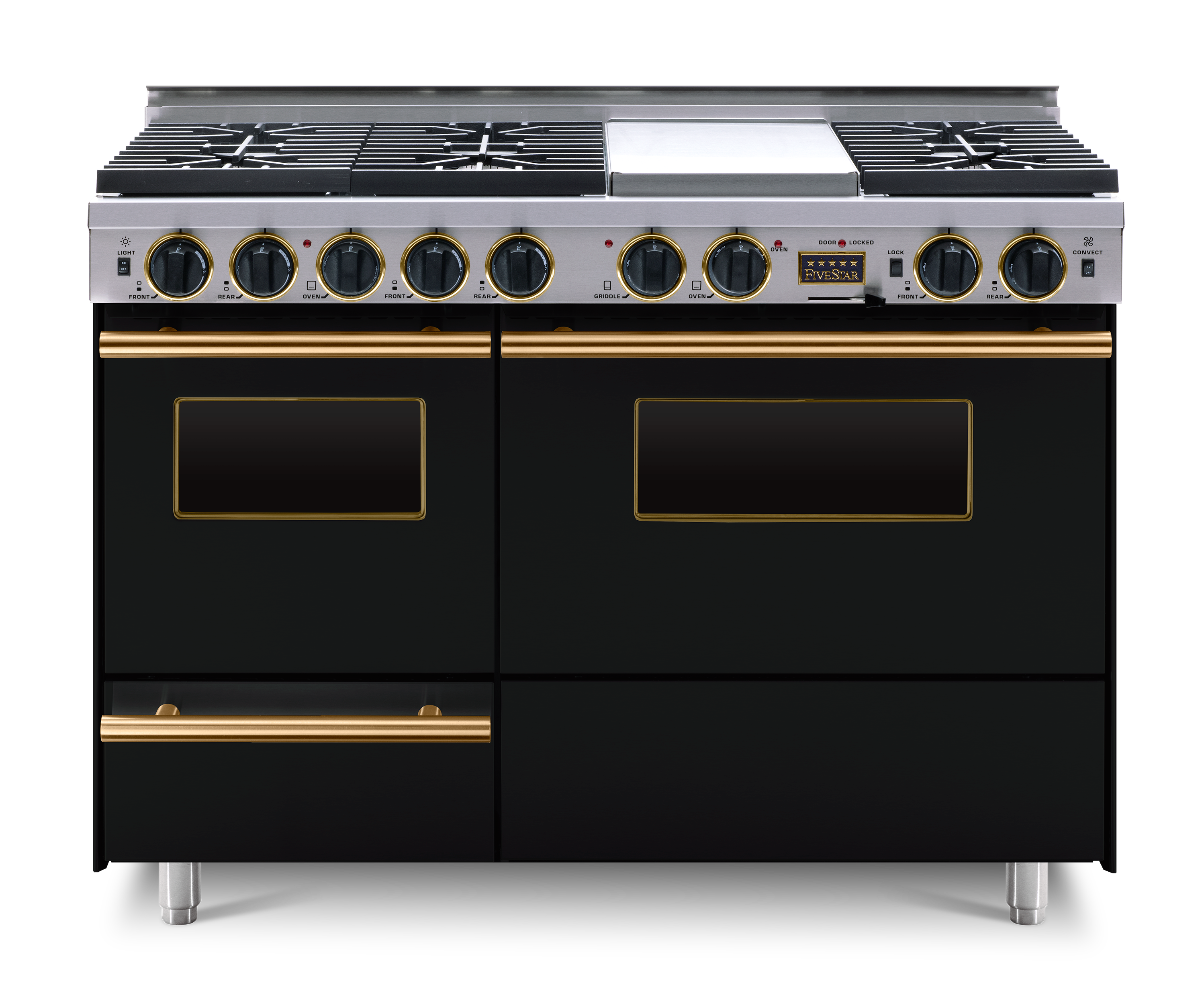 FiveStar TTN5397SW 48 Inch Black Dual Fuel Freestanding Range, in Black