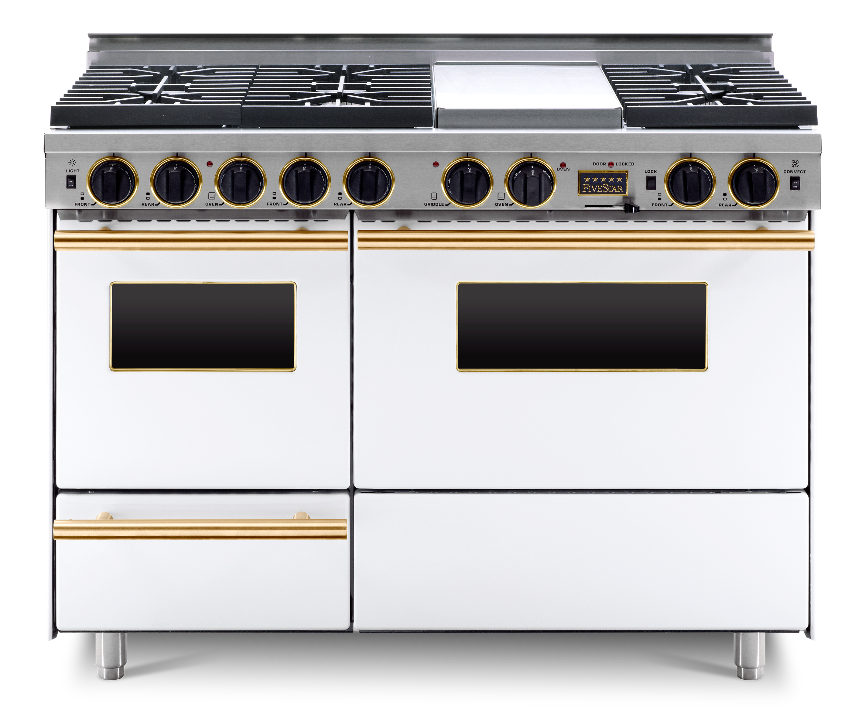 FiveStar WTN5397SW 48 Inch White Dual Fuel Freestanding Range, in White